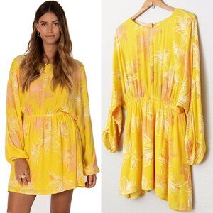 NEW Sisstrevolution I'm Fluttered Dress S Batwing Dolman Yellow Pink Gauze Mini